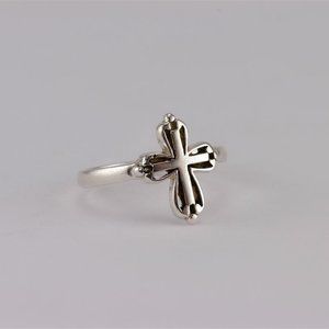 Sterling Silver Framed Cross Band Ring